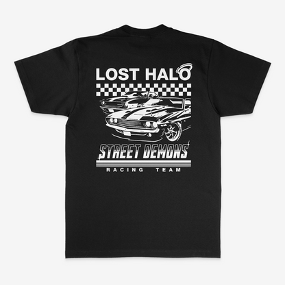 Lost Halo Street Demons streetwear black tshirt back printed